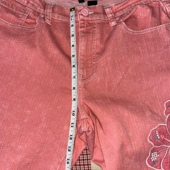 DG2 Pink Floral Embroidered Pants - Picture 8 of 9